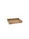 Excellent Houseware Wooden Rectangular Serving Tray with Handles in Brown Color 30x20x6cm 1pcs