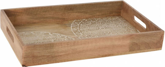 Excellent Houseware Lemnos Dreptunghiular Tavă de Servire cu Mânere în Culoare Maro 38x24x6.5cm 1buc