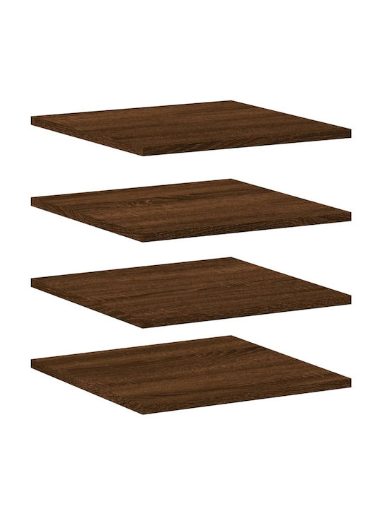 Shelves Wall Brown Oak 4pcs 40x40x1.5cm