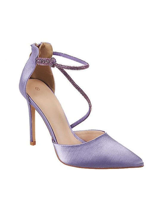 Elenross Purple Heels with Strap