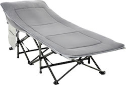 Outsunny Foldable Beach Sunbed Gray 188x64.5x53cm