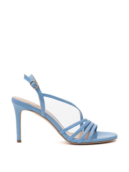 Philippe Lang Patent Leather Women's Sandals Blue