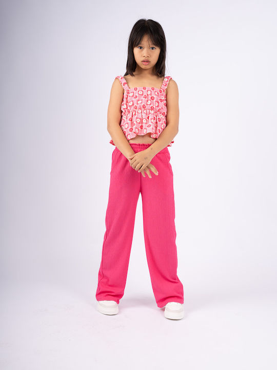 Εβίτα Set pentru copii cu Pantaloni Vara 2buc Fuchsia