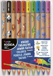 Jumbo Safari Dreieck-Buntstifte 10 Farben Kidea