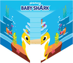 Set of 8 Baby Shark invitations 16 x 21 cm