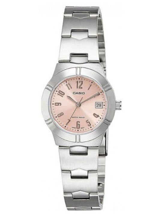 Casio Collection Damen Uhr mit Silber Metallarm...