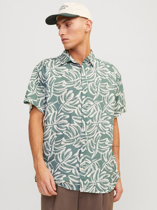 Jack & Jones Kurzärmeliges Baumwollhemd in Slim...