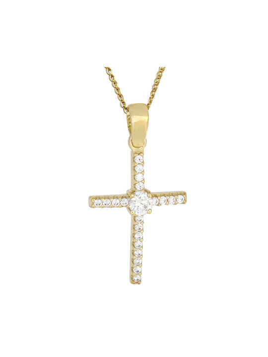 Katsigiannis Women's Gold Cross 14K with Chain