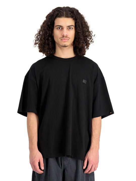 Alpha Industries T-shirt Bărbătesc cu Mânecă Scurtă Negru