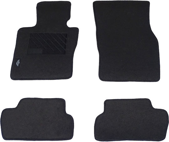 Autopataki Set of Front and Rear Mats 4pcs for Mini Cooper Black