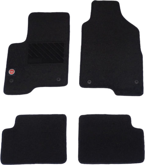 Autopataki Set of Front and Rear Mats 4pcs for Fiat Panda Black