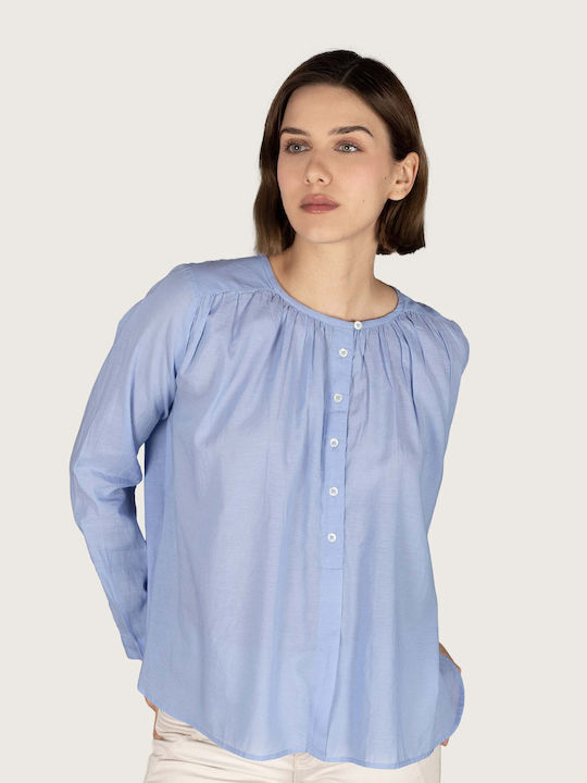 Indi & Cold Women's Long Sleeve Shirt Light Blue