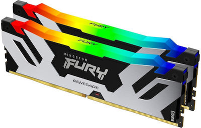 Kingston Fury Renegade RGB 48GB DDR5 RAM with 2 Modules (2x24GB) and 6400 Speed for Desktop