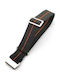 Black Orange Parachute Elastic Nato Strap 22mm with Hook