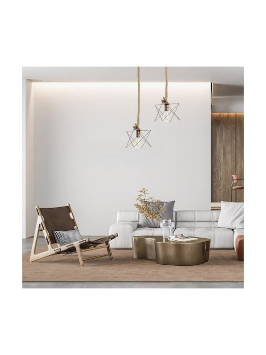 GloboStar Kazemi Pendant Light Orange with Socket E27 18cm