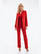 Freestyle Women's Red Suit in Regular Fit