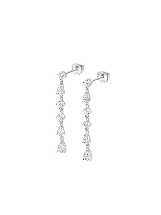 Lotus Watches Earrings Dangling made of Silver with Stones