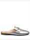 Flach Mules in Silber Farbe