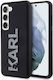 Karl Lagerfeld 3d Rubber Glitter Logo Back Cover Plastic / Silicon Negru (Galaxy S23)
