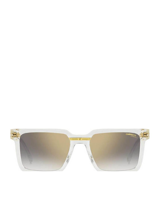Carrera Unisex Sunglasses With Transparent Horn-Rimmed Frame And Grey Gradient Lens 02/S 900/FQ