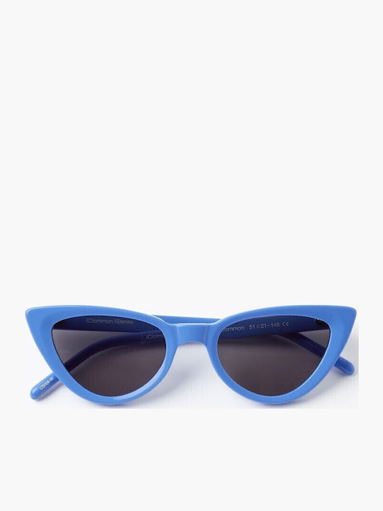 Common Sense Women's Sunglasses with Blue Plastic Frame and Gray Lens CS009