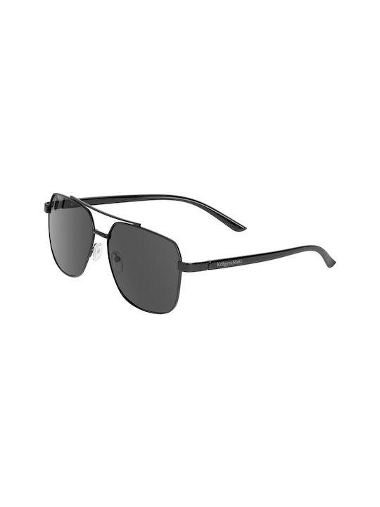 Kruger & Matz Men's Sunglasses with Black Metal Frame and Black Polarized Lens KM00029