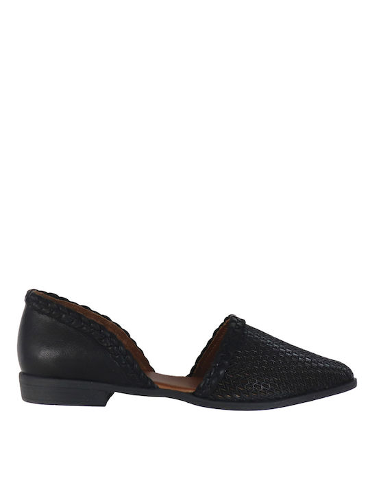 Bueno Shoes Leather Ballerinas Black