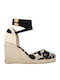 Women's Fabric Platform Espadrilles Black