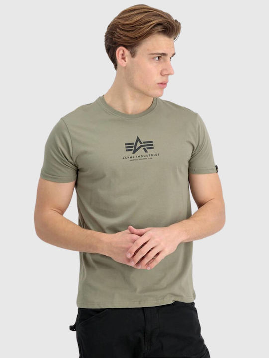 Alpha Industries Basic Мъжка тениска с къс ръкав Χακί