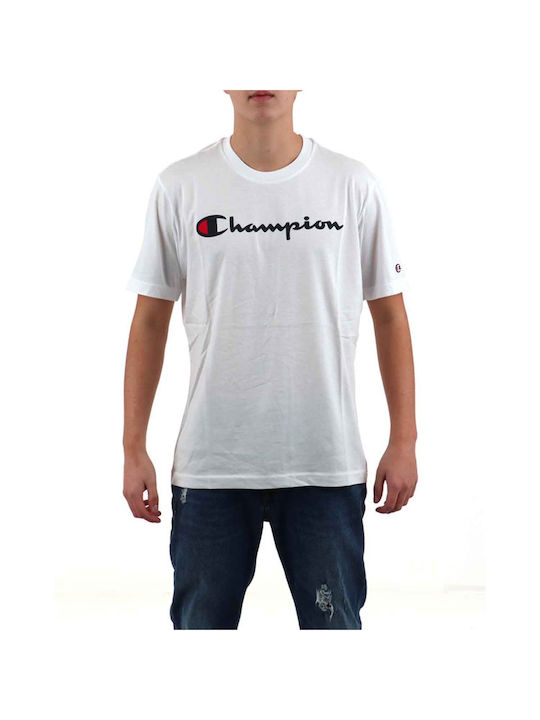 Champion Crewneck Ανδρικό T-shirt Κοντομάνικο Λευκό