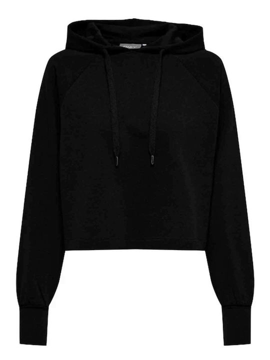 Only Women's Cropped Hooded Sweatshirt Black