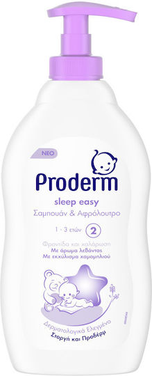 Proderm 2 σε 1 Σαμπουάν & Αφρόλουτρο με Χαμομήλι & Λεβάντα 400ml με Αντλία