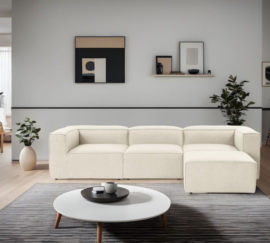 Fora Corner Couch Ecru 296x185x66 cm
