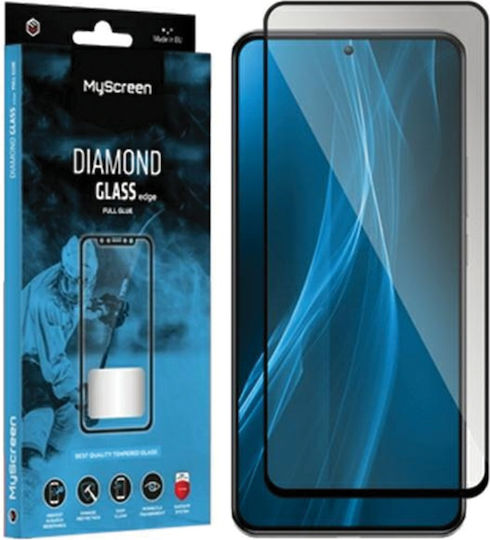 Vollkleber Vollflächig gehärtetes Glas Schwarz (Realme C68 4G/5G / V50S)