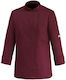 Egochef Coat Chef 100% Microfiber Female Burgundy with Long Sleeve