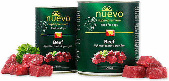 Nuevo Super Premium Wet Food Dogs in Cans with Calf, Beef and Meat Grain-Free 800gr