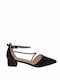 Morena Spain Leather Black Low Heels with Strap