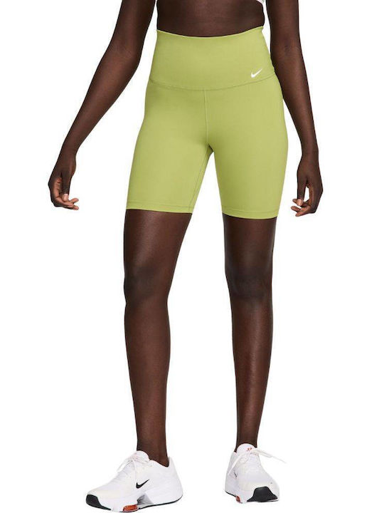 Nike Dri-Fit Γυναικείο Κολάν-Σορτς Ψηλόμεσο Pear