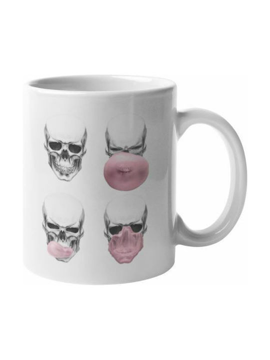 Skull Bubble Skullbubblemug Κούπα Κεραμική Λευκή