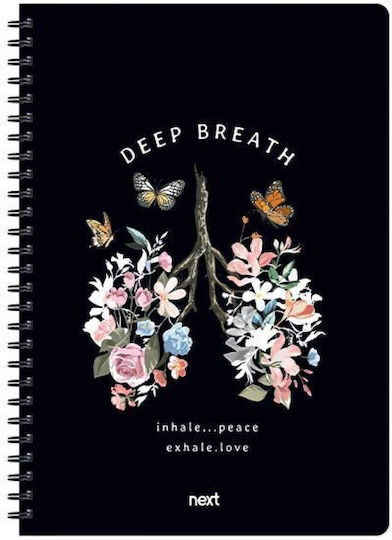 Next Spiral Ruled Notebook A4 70 Paper Sheets 2 Subjects Deep Breath Multicolour