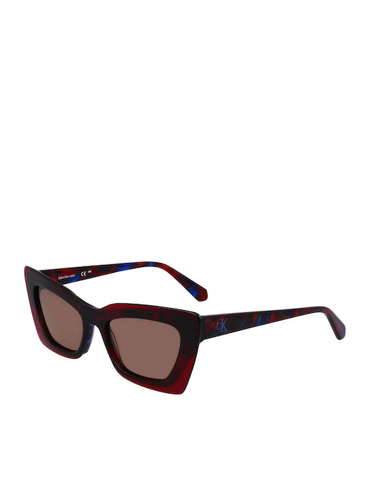 Calvin Klein Ochelari de soare Burgundy cu Cadru & Burgundy Lentilă Calvin Klein Ochelari de soare Burgundy cu Cadru & Burgundy Lentilă