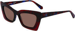 Calvin Klein Ochelari de soare Burgundy cu Cadru & Burgundy Lentilă