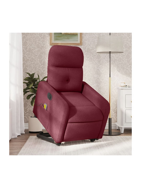 Πολυθρόνα Relax Massage με Υποπόδιο Μπορντό 66x...