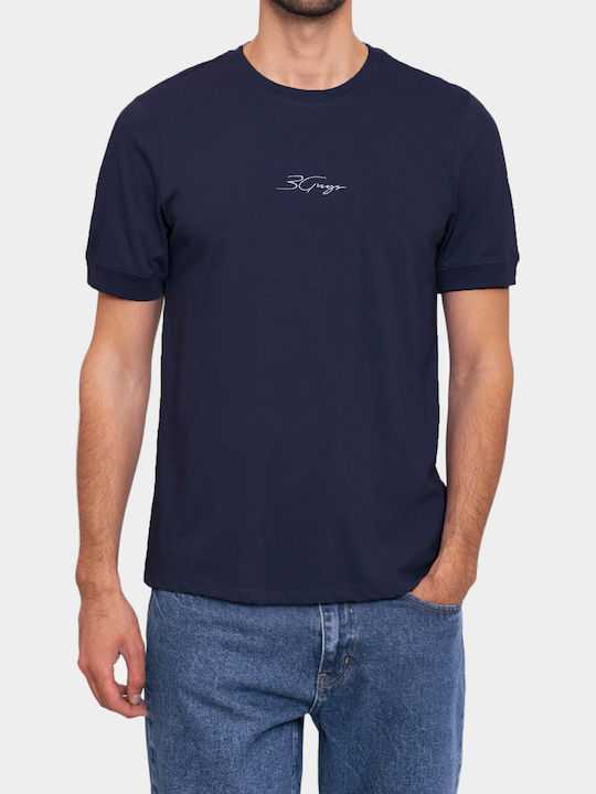 3Guys Ανδρικό T-shirt Κοντομάνικο Navy Μπλε