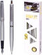 Zenith Σετ Στυλό Ballpoint με Πένα από Ατσάλι Γκρι
