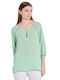 Matis Fashion Γυναικεία Καλοκαιρινή Μπλούζα με Μανίκι 3/4 Πράσινη