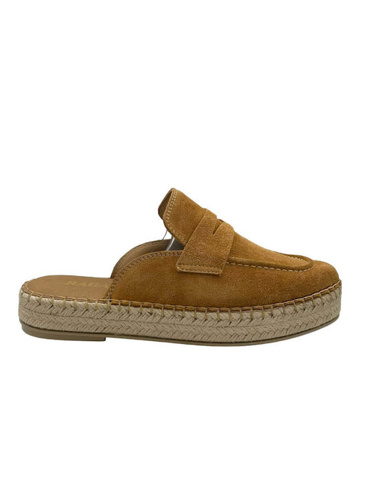 Ragazza Flat Piele Mules Tabac maro