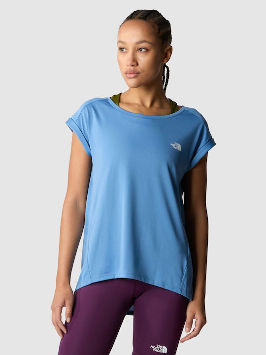 The North Face Women's Athletic Polo Blouse Fast Drying Sleeveless Polka Dot Blue