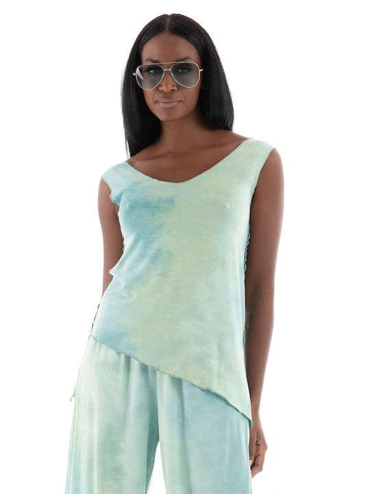 Deha Women's Summer Blouse Sleeveless Green