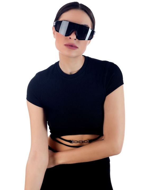 Max Air Women's Sunglasses with Black Plastic Frame and Black Lens